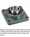 Flange Block Bearing UCF210 50mm Bore Cast Iron Housing with Set Screw Lock, Chrome Steel Insert