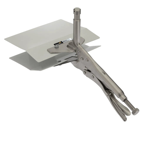 Impact Plate Clamp Duckbill Style Seven Inch Metal Jaw For Flat Items Up To Four Inch Thick with welded five eighth inch pin