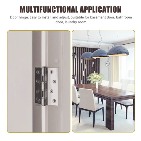 Self Closing Door Hinges 4 Inch Aluminum Alloy Spring Loaded Door Hardware Set For Home Use Two Pack installed on interior door