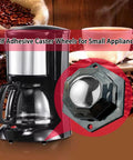 Ready To Roll Self Adhesive Mini Caster Wheels For Small Appliances Silent Glide Easy Peel And Stick Low Profile Matte Black Pack Of Four Pieces No Mess Guarantee on coffee maker.
