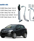 Turbo Oil Return Drain Line And Oil Feed Pipe Kit For Chevy Cruze Sonic Trax Buick Encore 1.4L Turbo Engine shown with compatible car models