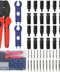 Heavy Duty Solar Crimping Tool Kit For 2.5 4 6 Square Millimeter And 10 14 AWG Cables 12 Pairs Male And Female Solar Panel Connectors 2 Spanner Wrenches IP67 Waterproof High Carbon Steel Ratchet Crimper With Non Slip PP TPR Handle