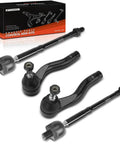 Front Inner Outer Tie Rod End Kit Direct Fit For Chevy Caprice 2011 2013 And Pontiac G8 2008 2009 To Fix Uneven Tire Wear, Eliminate Loose Or Shaky Steering, Squeaks, And Improve Steering Response, 4 black steel parts