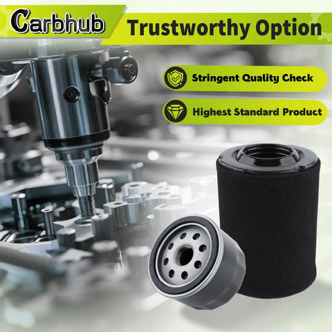 Tough As Nails Air And Oil Filter No Sweat Swap Kit for Mtd Troy Bilt Cub Cadet Craftsman, quality filters shown on machinery
