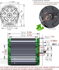 72V 5000W Brushless DC Motor Kit with Temperature Sensor dimensions and upgraded shaft details