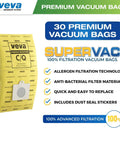 30 Pack Premium Type C Vacuum Bags For Canister Vacuums Compatible With Kenmore Sears Style C Q CQ 5055 packaging