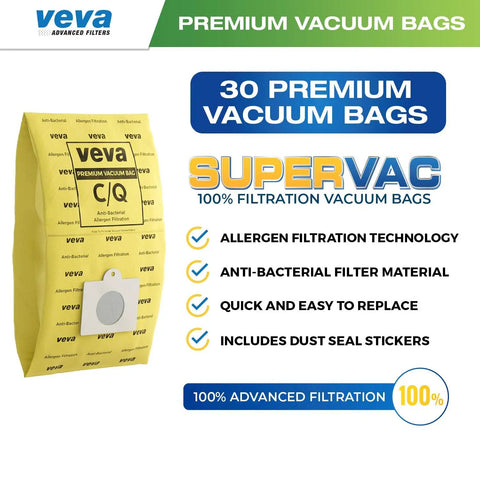 30 Pack Premium Type C Vacuum Bags For Canister Vacuums Compatible With Kenmore Sears Style C Q CQ 5055 packaging