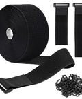Two Rolls Of 32.2 Feet 1 Inch Cable Ties Heavy Duty Adjustable Length Zip Ties With 40 Metal Buckles Reusable Nylon Cinch Straps