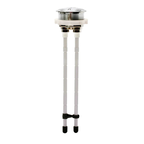 Genuine Dual Flush Valve Replacement Button For 3 Inch Toilets, Tank Lid Mount, Chrome Finish, Easy Install For 2-Piece Models