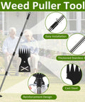 2 In 1 Weed Remover Tool With Long Handle, Vertical Adjustable Weeder, Garden Hoe And Weeding Rake Combo, features highlighted