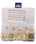 Brass M2 Threaded Standoff Kit With Male And Female Hex Spacers, 270-Piece Assortment For Motherboards And Electronics Projects, Durable, Burr-Free Threads For Easy Install, Great For DIY Builds, assorted brass spacers in case