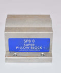 Front view of SPB-8 Super Pillow Block Bearing Bushing For Linear Motion, Heavy-Duty Industrial Grade Pillow Block, Surplus Item.