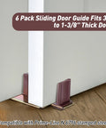 Sliding Closet Door Floor Guide Kit Universal Adjustable Width Track Mount 6 Pack Compatible With N 6796 Stamped Steel Door Slider Fits Doors From 3/4 To 1-3/8 Inch Thick Ideal For Wardrobe And Pantry Closets With Easy Install And Durable Construction front view installed