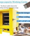 Heavy Duty Bench Welding Rod Oven With Digital Control Panel And Rock Solid Insulation For Pros Who Want No Nonsense Electrode Drying And Moisture Protection 220 Volt Power And Battle Ready Build For The Daily Grind with three-tier storage rack.