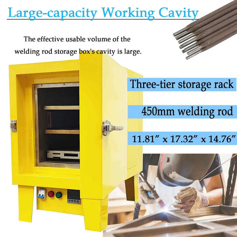 Heavy Duty Bench Welding Rod Oven With Digital Control Panel And Rock Solid Insulation For Pros Who Want No Nonsense Electrode Drying And Moisture Protection 220 Volt Power And Battle Ready Build For The Daily Grind with three-tier storage rack.