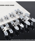 Invisible Door Hinge For Hidden Folding Doors And Wooden Doors 180 Degree Cross Mount Flat Dark Low Profile Concealed Hinge Hardware