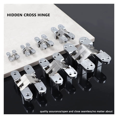 Invisible Door Hinge For Hidden Folding Doors And Wooden Doors 180 Degree Cross Mount Flat Dark Low Profile Concealed Hinge Hardware