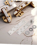 Heavy Duty Hidden Hinges For Doors Made Of Stainless Steel 360 Degree Pivot Hinge System shown on a marble surface