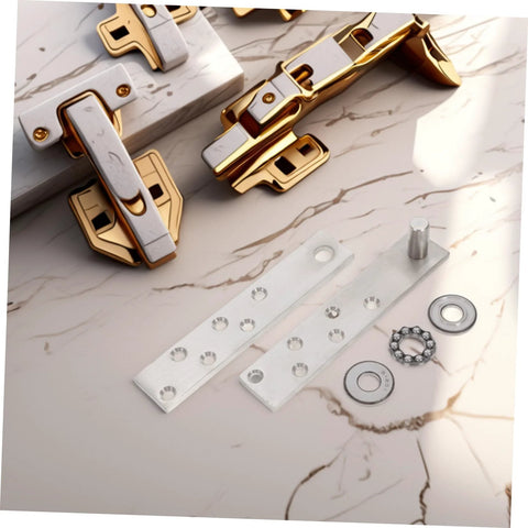 Heavy Duty Hidden Hinges For Doors Made Of Stainless Steel 360 Degree Pivot Hinge System shown on a marble surface