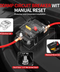 Beefy 300 Amp DC Circuit Breaker With Manual Reset Waterproof 12V 48V Battery Disconnect Switch For Winches Inverters Trucks And Boats Rugged Marine Grade Protection For Massive Power Draw