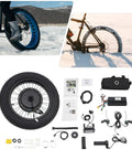 20 Inch Electric Bike Rear Hub Motor Kit 48V Beefy 1500W Fat Tire Conversion Kit With LCD Display Controller Bag and Brake Levers for Ebike on Snow