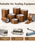 Heavy Duty PTFE Fiberglass Adhesive Tape For Heat Sealers, 10M Long Roll, Nonstick Vinyl Lining, suitable for sealing machines.