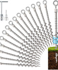 14 Inch Ground Anchors Screw In Aluminum Tent Stakes Rustproof Detachable Stakes For Camping Sand Trampolines Swing Sets And Sheds Beefy Grip