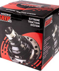 Grip Pro Limited Slip Differential Carrier box for GM 10.5 Inch 14-Bolt Axles, 30 Spline, 4.10 Gears. Box showing extreme traction system.