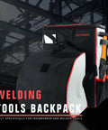 Rugged Detachable Welding Tools Backpack Large Capacity Waterproof Gear Bag For Welders With 11 Pockets Helmet Catch And 600D Construction All In One Welding Kit Carrier For On The Job And Home Projects