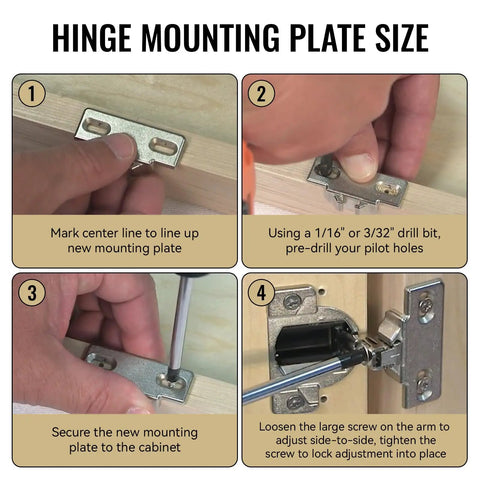 4 Pack Hinge Mounting Plate Replacement For Blum 1 3/8 Overlay Compact 33 Cabinet Hardware Smack Dab Perfect Fit And No Sweat Swap For Face Frame Doors