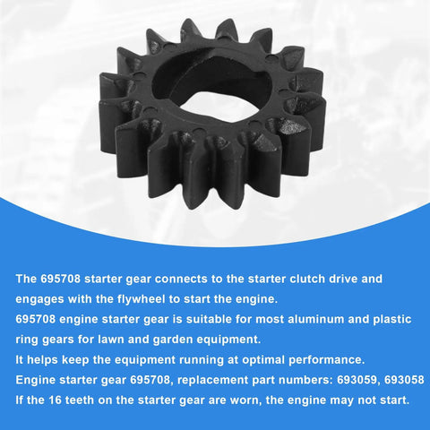10 Pack Starter Pinion Gear Replacement 16 Tooth Gear Set For Common Gas Engines 280104 693058 693059 PA66 GF30 Material