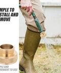 Brass Garden Hose Adapter Quick Connect Fitting Converts 1 Inch Female To 3/4 Inch Male For Irrigation Outdoor Watering And Repair Without Any Tools, brass hose end installed