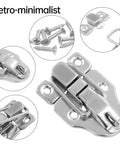 2 Pack Metal Toggle Latch Set With Duckbill Hasp Catch And Padlock Hole Durable Silver Latches, screws visible