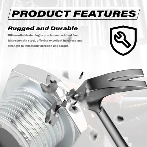 Rear Differential Drain Plug Kit With Two Washers Magnetic Drain Plug Replacement for OEM 90431 18057 highlighted features