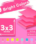 Burst Of Color Sticky Notes Refills 3x3 Pop Up Pads With 9 Bright Colors, Strong Adhesive Memo Pads For Home Office