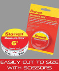 Adhesive Backed White Steel Tape Measure For Quick Surface Readings With English Graduation Left To Right Reading Six Foot Length