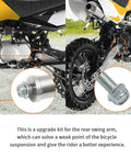 Boss Level Swing Arm Bolt And Bushing Kit For Apollo 110 DB X4 X5 X6 Dirt Bikes, Stainless Steel Bushings, Steel Bolts, Rear Suspension Upgrade, Built To Last Through Rough Trails rear swing arm parts on Apollo dirt bike