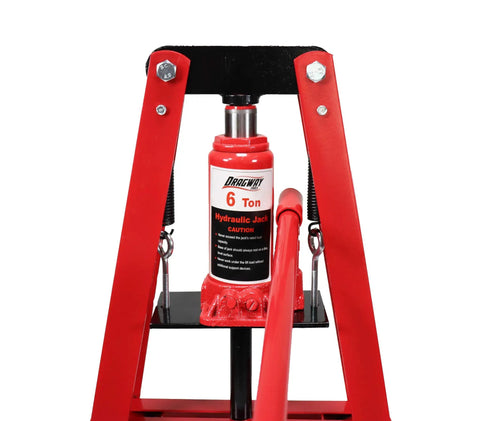 6-Ton Benchtop Hydraulic A-Frame Shop Press With Press Plates For Metal Bending And Straightening, front view
