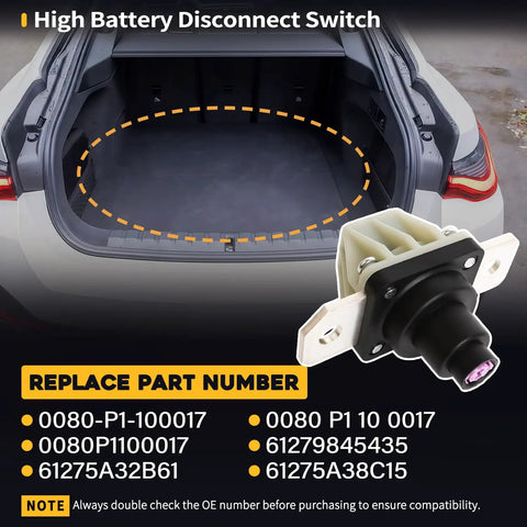High Voltage Pyro Fuse Actuator Battery Disconnect Switch Heavy Duty Fix Fit For BMW i4 iX iX3 i7 i5 X5 X6 XM 2021 2026 in trunk setting.