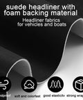 Pangda suede headliner fabric with 1/9 inch foam backing, black, 98 x 60 in automotive/boat roof lining