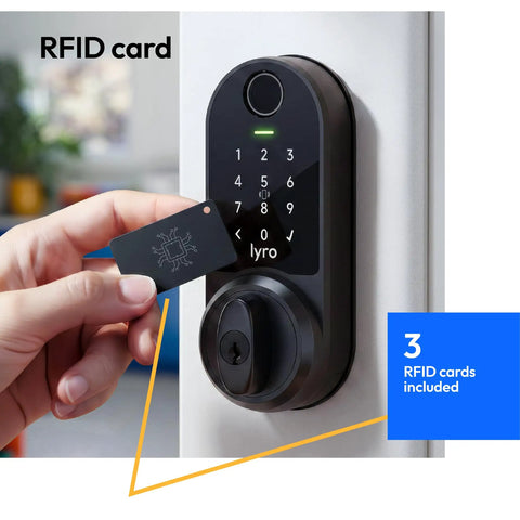 Smooth Zero Drama Keyless Entry With This Heavy Duty Wifi Smart Door Lock featuring RFID card use for secure access.