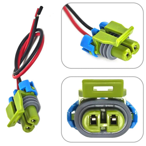 No Sweat Plug And Play Ambient Air Temperature Sensor With Connector Pigtail Harness for Chevy Silverado HD with wiring detail.