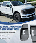 Ford F Series Front Left And Right Bumper Tow Hook Covers 2 Pack For Super Duty 2023 2025 License Plate Bracket Hole Caps