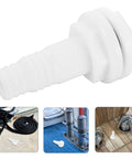 Marine Thru Hull Drain Outlet for Boats and Yachts with Straight Air Vent Garboard Drain, white deck fitting for fast water evacuation.