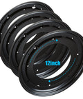 Rock Solid Four Pack Of Twelve Inch Lazy Susan Bearings Forged From Heavy Duty Galvanized Steel Delivers Thousand Pound Load Capacity, angled view.