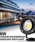 Low Voltage Landscape Spotlight Set 18W Outdoor Waterproof LED Path Lights 270° Adjustable Aluminum IP65 In Garden