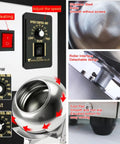 Heavy Hitter All In One Candy And Chocolate Coating Machine With Smooth Sugar Polishing And No Sweat Rapid Drying control panel and stainless steel roller.