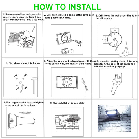 Installation guide for Rotatable 150W LED Wall Pack Light With 60 Degree Beam And 270 Degree Adjustable Head, 5000K Daylight