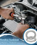 20 Pack M8 Wedge Locking Washers, Heavy Duty Manganese Steel Safety Hardware For Bolts And Screws, Engineered With Drop Dead Tight Grip That Simply Stays Put Against Vibration On Rough Job Sites Or Weekend Home Renovation Projects - hands using a wrench near an engine.