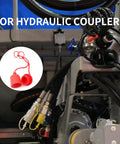 1/2 Inch ISO5675 Hydraulic Dust Cap And Plug Set, Red Rubber Male Cap And Female Plug Covers For ISO5675 Quick Couplers, 4-Piece